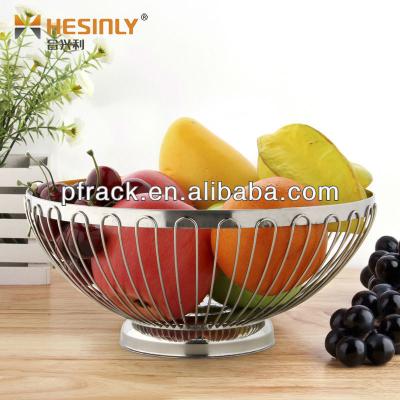 China PF-FB01 Sustainable Stainless Steel Metal Fruit Basket With Net Cover for sale