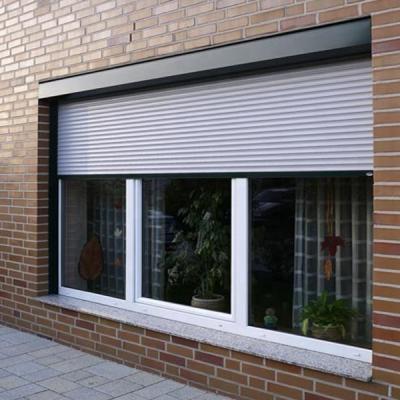 China 55mm Rolling Aluminum With Polyurethane Roller Shutter Windows DDP Material Price for sale