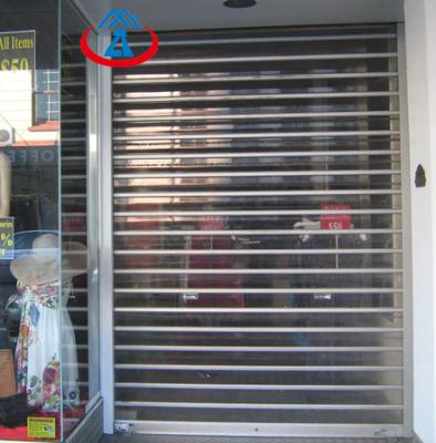 China Strong and durable/flexible/convenient/fashionable polycarbonate roller shutter transparent door for shop auto shop PC security rolling commercial door for sale