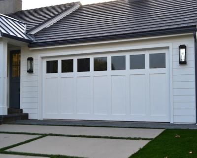 China ZHTDOORS 16x8 Traditional Garage Door Automatic Galvanized Garage Doors With Glass Garage Doors Sectional Wood Look for sale