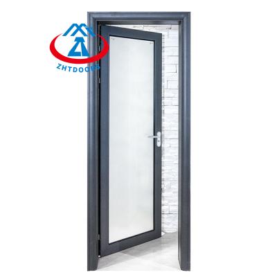 China Factory Wholesale Waterproof Aluminum Frame ZHTDOORS Swing Door Interior Swing Door Security Glass Single Door for sale