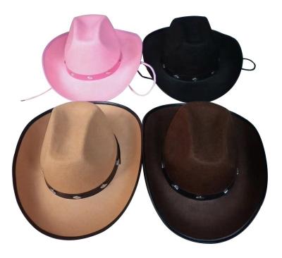 China Classic Wide Brim Style Mens Womens Vintage Costume Cowboy Hat Firm Polyester Felt Image Factory Direct High Quality For Social Events for sale