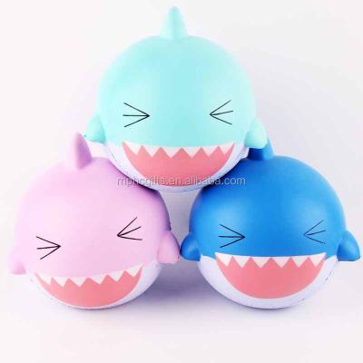 China Popular Super Soft Squishy PU Foam Decoration Cartoon Shark Shaped Stress Ball for sale