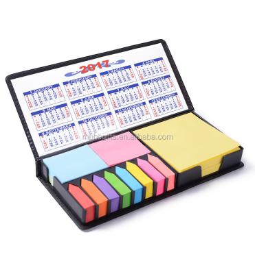 China Self Adhesive Leather Cover High Quality Memo Pad Gift Business Sticky Notes File Jumbo Set for sale