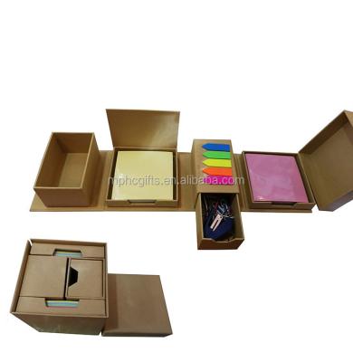 China Large Square Loose Note Paper Foldable Memo Pad Stationery Set with Paper Clips, Stapler and Namecard Holder for sale