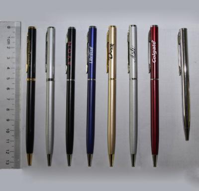 China Hotel Metal Cross Promotional Slim Ballpoint Pens In Twist Action for sale