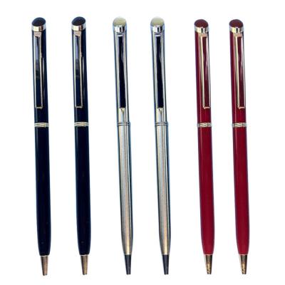 China office & School Pen Promotional Slim Twist Metal Ballpoint Pen With Epoxy Logo for sale