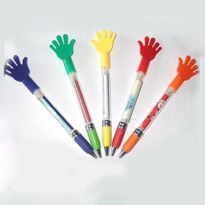 China Promotional Pen Five Fingers Palm Hand Shape Promotional Tip Pen Plastic Touch Pen With Banner for sale