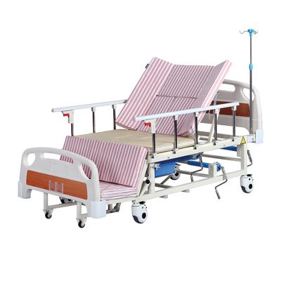 China UJOIN Hospital Bed Manual Hospital Equipment 5 Function Hospital Bed With Toilet for sale