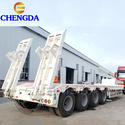 China Truck Trailer 4 Axles Low Bed Truck Trailers for sale