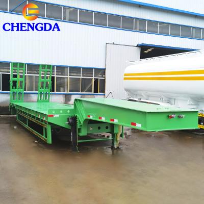 China Famous Truck Trailer China Brand 2 Axle 60 Ton Lowbed Truck Trailer For New Sale for sale