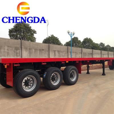 China 20FT Truck Trailer Low Price 40FT Used New Container Carry Flat Bed Semi Trailer for sale