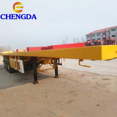 China Shandong CHENGDA 3 Axle Container Semi Trailer, flatbed semi trailer, flatbed truck trailer for sale for sale