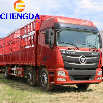 China Metal Foton 50 80 Ton Cattle Used 8*4 Stake Fence Cargo Truck for sale