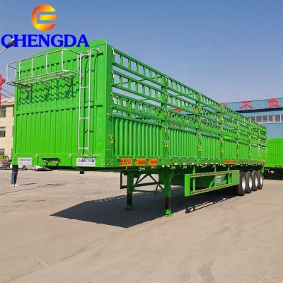 China Side Panel Livestock Truck Trailer 3 Axle 3 Deck Used Livestock Trailers New for sale