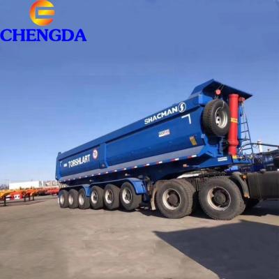 China Truck trailer 40 60 100 tons dump tipper semi trailer truck trail for sale in Uganda for sale