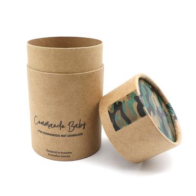 China Eco Friendly Custom Printed Cardboard Cylinder Recycled T Shirt Packaging Disposable Round Paper Boxes for sale