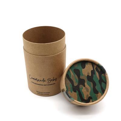 China Custom Wholesale Biodegradable Cardboard Cylinder Printed Biodegradable Round Paper Tube For Clothing T-shirt Sock Packaging for sale