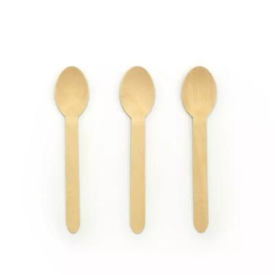 China Hiqh quality birch wood food grade disposable wooden cutlery set 160mm Wood spoon 160mm for sale