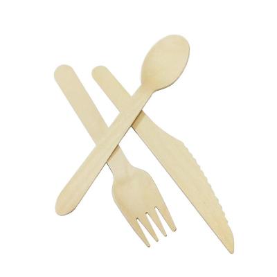 China Mini Wooden Spoon Set restaurant disposable cutlery set high quality wholesale portable cutlery travel set wood spoon 160mm for sale