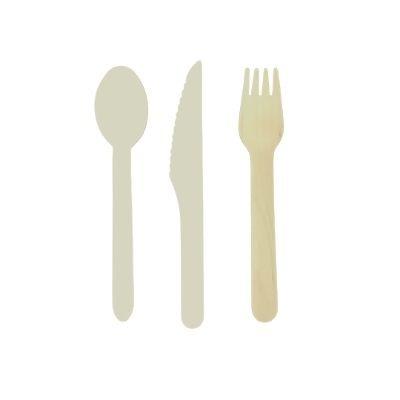 China Disposable Eco Friendly Stocked Biodegradable top seller salad custom mini spoon dinner set birch baby eco-friendly dispos dinnerware kitchen accessories measuring for sale