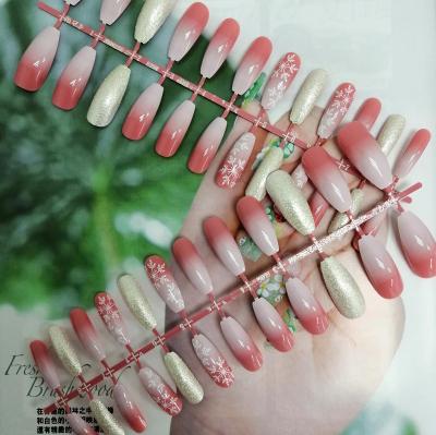 China Wholesale Private Custom Extreme Long Ballerina Coffin Design Wrapping Artificial Nail Tips Press On Nail for sale