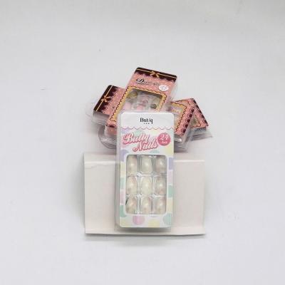 China Design maker xxl full cover gel trend design coffin nail tips custom box jelly glue stick on nail for sale