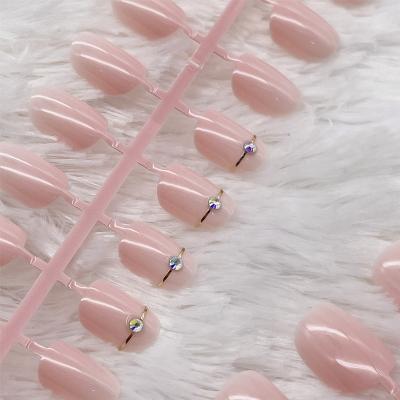 China Design Nail Supplies Artificial Nails Glue Press On Nails With Rhinestone Nail Art for sale