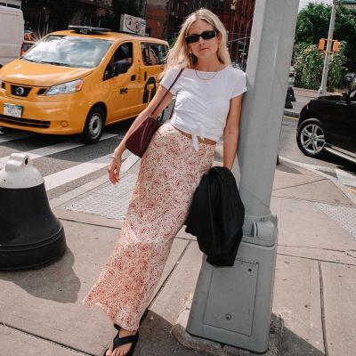 China Bomblook X21SK176 Fashion Graphic Floral Casual Skirt Women Breathable High Waist Bodycon Maxi Skirt Homewear for sale