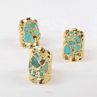 China G1284 crystal wholesales cheap gold turquoise band rings copper plated silver for sale