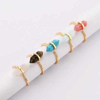 China Gold Plated BOHIME Moonstone Faceted Ring ZG0461-1 for sale