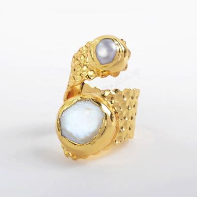 China Cute Freshwater Pearl Ring Adjustable Jewelry Women G1925 for sale