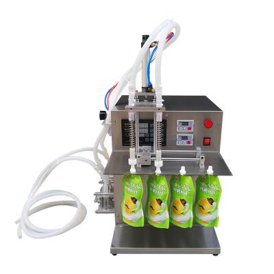 China Beverage Small 2 - Head Peristaltic Pump Bag Filling Machine Stock Yogurt Soymilk Sliding Rail Suction Nozzle Position Bag Liquid Tank I for sale