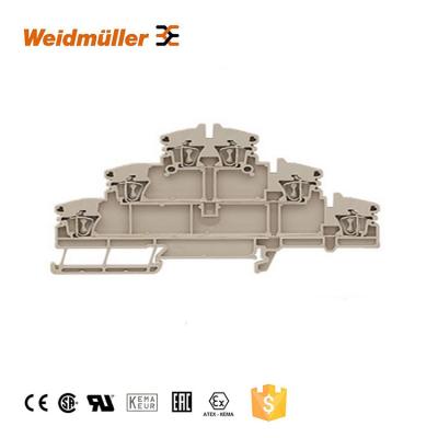 China Drive in and din rail terminal block terminal weidmuller ZDLD2.5/2N spring cage 3 deck electrical meter connectors for sale