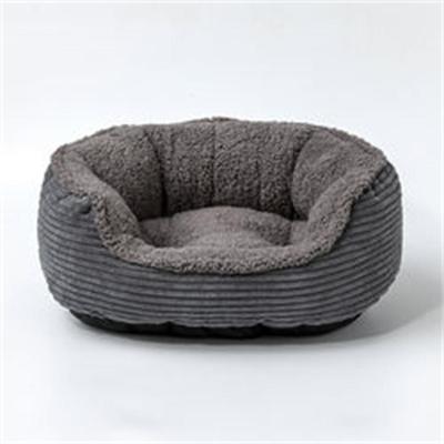 China Custom Available Wholesale Promotional Logo Plush Pet Bed BTR-PD021 Gray Foldable Luxury Sofa Large Pet Dog Bed for sale