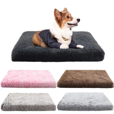 China Hot Customized Soothing Fluffy Dog Bed BTR-PD022 Plush Cat Bed For Large Dog Rectangular Dog Soft Washable Comfortable for sale