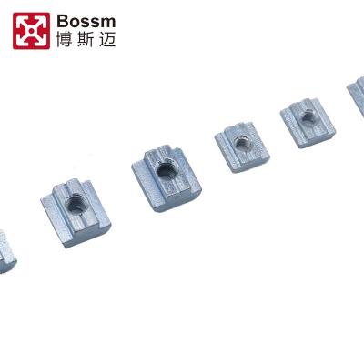 China Heavy Industry Aluminum M3 M4 M5 Spline 5 Spring Nut Block Profile Accessories For 4000 Series Profile for sale