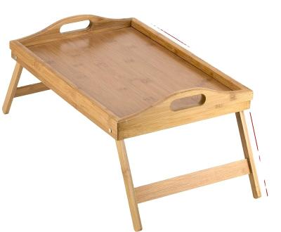 China Portable Breakfast Tray Serving Tray Rectangular Table Breakfast Serving Tray Wooden Folding Tray with Legs for sale