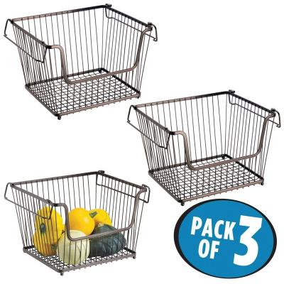 China Modern Stackable Fruit Basket Rack /3 Pack Metal Storage Organizer Fruit/Sustainable Fruit Rack for sale