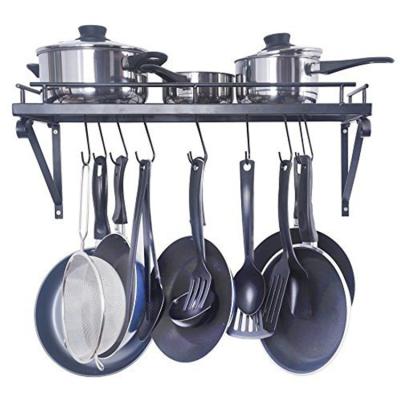 China Sustainable Multifunctional Metal Kitchen Storage Wall Mounted Rack With Hook for sale