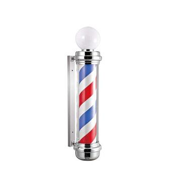 China Custom Rotating Pole Sign Salon Funriture Hairdresser Barber Pole Lamp for sale