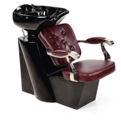 China Comfortable hot sale used shampoo chair with ceramic bowls; shampoo chair parts salon for sale