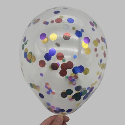 China Promotional Clear Transparent Latex Confetti Balloon Toy Multicolor Wholesale for sale