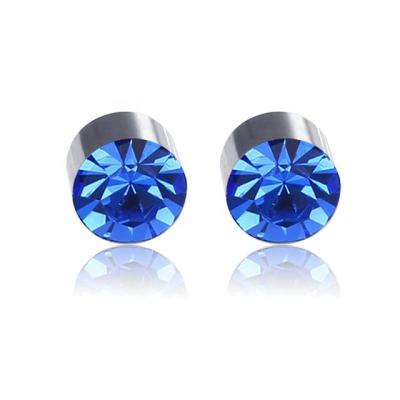 China FASHIONABLE R.Gem. Stainless Steel 1 Pair Removable Zircon Magnet Earring Stud Fashionable for sale