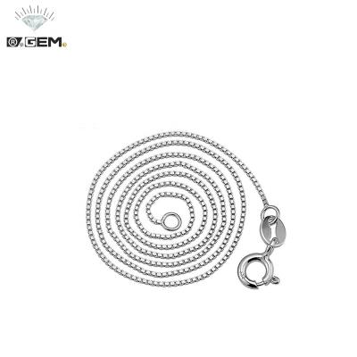 China R.Gem CLASSIC. 0.8mm Italian Box 925 Sterling Silver Necklace Chain For Women Girls for sale