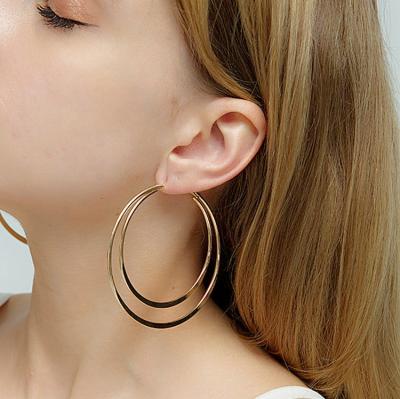 China FASHIONABLE R.GEM. Hot Selling Fashion Exaggerated Sweet Large Circle Double Circle Earring for sale