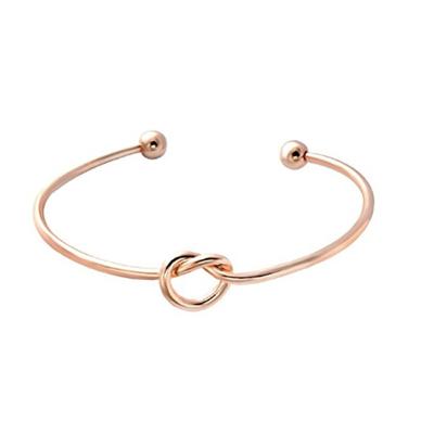 China FASHIONABLE R.GEM. Newest Style Plain Alloy Knot Silver Cuff Bracelet For Women for sale