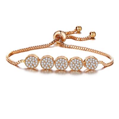 China FASHIONABLE R.GEM. Luxury High Quality Adjustable Rhinestone Chain Link Bracelet For Women for sale