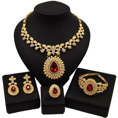 China FASHIONABLE R.GEM. Fashion Crystal Weddings Jewelry Sets 18K Gold Plated For Women for sale