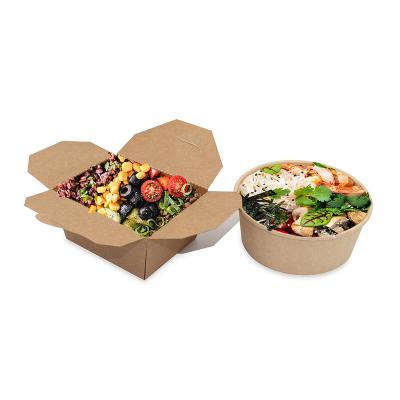 China Good Quality Food Wrapping Paper Food Box Biodegradable Biodegradable Tray Take Out Food Container Packaging for sale